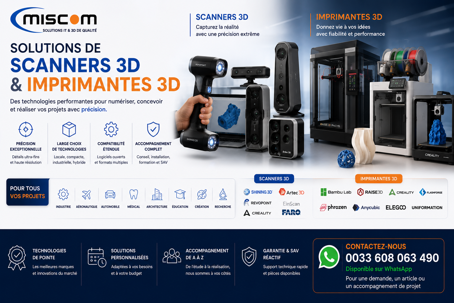 MISCOM — Scanners & Imprimantes 3D